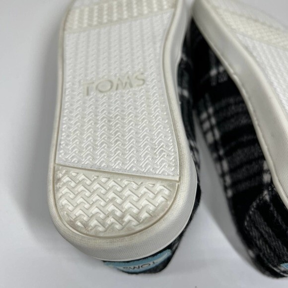 Toms black and white plaid slip on size Y3 Kid Junior US Y3 - Picture 5 of 13